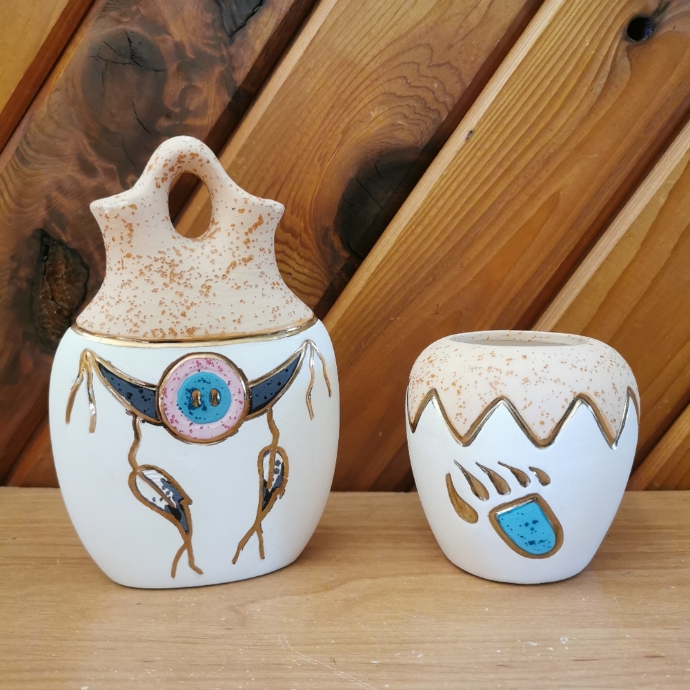 Southwestern Gold Plated Pottery Set